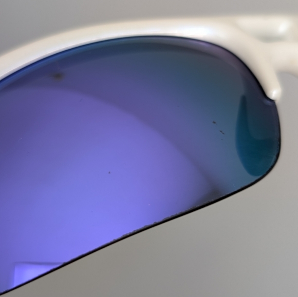 Oakley | RPM Squared Sunglasses, White Half Rim Frame, Purple Lenses - Picture 11 of 14